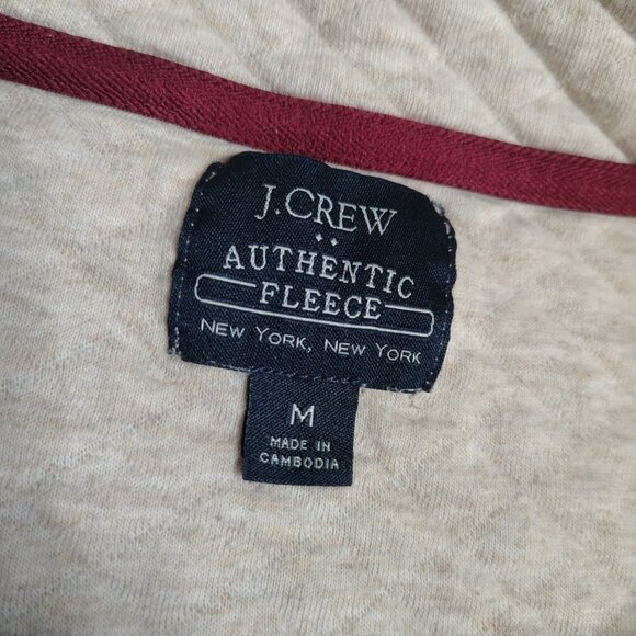J Crew Fleece Pullover Womens Size Medium Oatmeal Diamond Quilted Authentic Zip - Picture 5 of 11